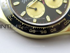 Daytona 116518 YG APSF 1:1 Best Edition Black Dial Gold Subdail on Oysterflex Rubber Strap SH4130