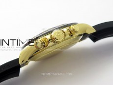 Daytona 116518 YG APSF 1:1 Best Edition Black Dial Gold Subdail on Oysterflex Rubber Strap SH4130