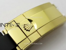 Daytona 116518 YG APSF 1:1 Best Edition Black Dial Gold Subdail on Oysterflex Rubber Strap SH4130