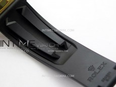 Daytona 116518 YG APSF 1:1 Best Edition Black Dial Gold Subdail on Oysterflex Rubber Strap SH4130