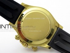 Daytona 116518 YG APSF 1:1 Best Edition Black Dial Gold Subdail on Oysterflex Rubber Strap SH4130