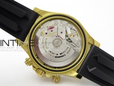 Daytona 116518 YG APSF 1:1 Best Edition Black Dial Gold Subdail on Oysterflex Rubber Strap SH4130