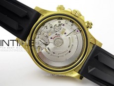Daytona 116518 YG APSF 1:1 Best Edition Black Dial Gold Subdail on Oysterflex Rubber Strap SH4130