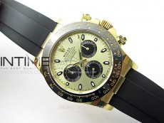 Daytona 116518 YG APSF 1:1 Best Edition YG Dial Black Subdail on Oysterflex Rubber Strap SH4130