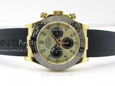 Daytona 116518 YG APSF 1:1 Best Edition YG Dial Black Subdail on Oysterflex Rubber Strap SH4130