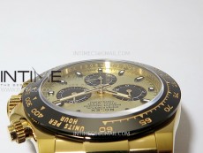 Daytona 116518 YG APSF 1:1 Best Edition YG Dial Black Subdail on Oysterflex Rubber Strap SH4130