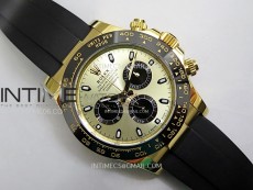 Daytona 116518 YG APSF 1:1 Best Edition YG Dial Black Subdail on Oysterflex Rubber Strap SH4130