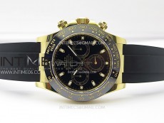 Daytona 116518 YG APSF 1:1 Best Edition Black Dial Black Subdial on Oysterflex Rubber Strap SH4130