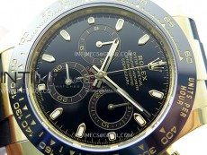 Daytona 116518 YG APSF 1:1 Best Edition Black Dial Black Subdial on Oysterflex Rubber Strap SH4130