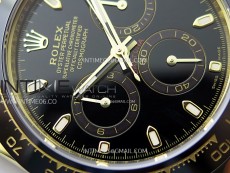 Daytona 116518 YG APSF 1:1 Best Edition Black Dial Black Subdial on Oysterflex Rubber Strap SH4130