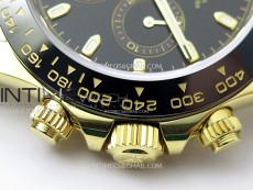 Daytona 116518 YG APSF 1:1 Best Edition Black Dial Black Subdial on Oysterflex Rubber Strap SH4130