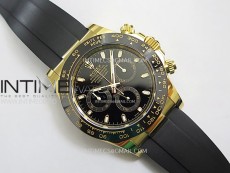 Daytona 116518 YG APSF 1:1 Best Edition Black Dial Black Subdial on Oysterflex Rubber Strap SH4130