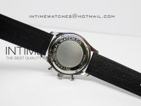 Portuguese 40mm Chrono SS Black Dial Sliver subdial on Leather Strap A7750
