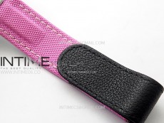 Daytona Rainbow Bezel White Carbon Case GETF Best Black Dial on Pink Nylon Strap SA4130
