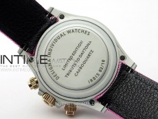 Daytona Rainbow Bezel White Carbon Case GETF Best Black Dial on Pink Nylon Strap SA4130