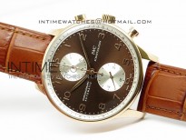 Portuguese 40mm Chrono RG Brown Dial Sliver Subdial on Leather Strap A7750