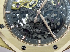 Royal Oak 41mm 15407 RG ZF 1:1 Best Edition Skeleton Dial on RG Bracelet A3132