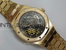 Royal Oak 41mm 15407 RG ZF 1:1 Best Edition Skeleton Dial on RG Bracelet A3132