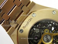 Royal Oak 41mm 15407 RG ZF 1:1 Best Edition Skeleton Dial on RG Bracelet A3132
