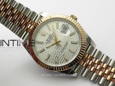 DateJust 41 126331 904L SS/RG VSF 1:1 Best Edition Motif Gray Fluted Dial on Jubilee Bracelet VS3235