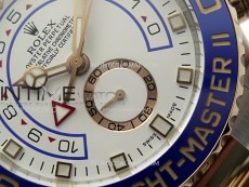 YachtMaster II 116681 Blue Ceramic Bezel SS/RG KF 1:1 Best Edition White Dial on Bracelet A7750
