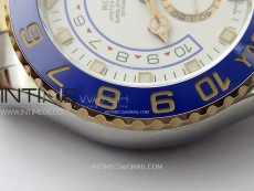 YachtMaster II 116681 Blue Ceramic Bezel SS/RG KF 1:1 Best Edition White Dial on Bracelet A7750