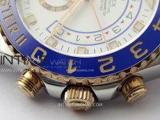 YachtMaster II 116681 Blue Ceramic Bezel SS/RG KF 1:1 Best Edition White Dial on Bracelet A7750