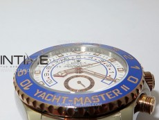 YachtMaster II 116681 Blue Ceramic Bezel SS/RG KF 1:1 Best Edition White Dial on Bracelet A7750