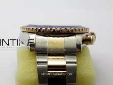 YachtMaster II 116681 Blue Ceramic Bezel SS/RG KF 1:1 Best Edition White Dial on Bracelet A7750
