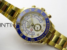 YachtMaster II 116688 Blue Ceramic Bezel YG KF 1:1 Best Edition White Dial on YG Bracelet A7750