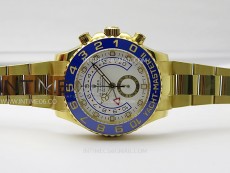 YachtMaster II 116688 Blue Ceramic Bezel YG KF 1:1 Best Edition White Dial on YG Bracelet A7750
