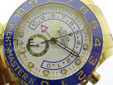 YachtMaster II 116688 Blue Ceramic Bezel YG KF 1:1 Best Edition White Dial on YG Bracelet A7750