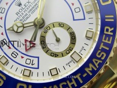 YachtMaster II 116688 Blue Ceramic Bezel YG KF 1:1 Best Edition White Dial on YG Bracelet A7750