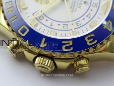 YachtMaster II 116688 Blue Ceramic Bezel YG KF 1:1 Best Edition White Dial on YG Bracelet A7750