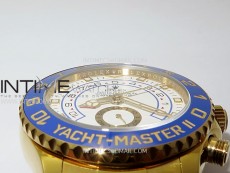 YachtMaster II 116688 Blue Ceramic Bezel YG KF 1:1 Best Edition White Dial on YG Bracelet A7750