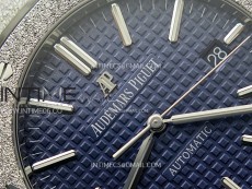 Royal Oak 41mm 15410 Frosted SS ZF 1:1 Best Edition Blue Textured Dial on SS Bracelet SA3120 Super Clone