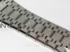 Royal Oak 41mm 15410 Frosted SS ZF 1:1 Best Edition Blue Textured Dial on SS Bracelet SA3120 Super Clone