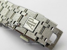 Royal Oak 41mm 15410 Frosted SS ZF 1:1 Best Edition Blue Textured Dial on SS Bracelet SA3120 Super Clone