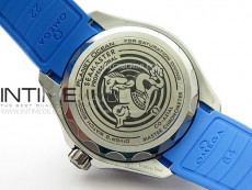 Seamaster 6000M Ultra Deep SS TF 1:1 Best Edition White Dial Blue Ceramic Bezel on Black Rubber Strap A2824
