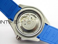Seamaster 6000M Ultra Deep SS TF 1:1 Best Edition White Dial Blue Ceramic Bezel on Black Rubber Strap A2824