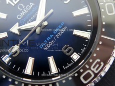 Seamaster 6000M Ultra Deep SS TF 1:1 Best Edition Blue Dial Blue Ceramic Bezel on Black Rubber Strap A2824