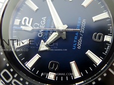 Seamaster 6000M Ultra Deep SS TF 1:1 Best Edition Blue Dial Blue Ceramic Bezel on Black Rubber Strap A2824