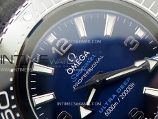 Seamaster 6000M Ultra Deep SS TF 1:1 Best Edition Blue Dial Blue Ceramic Bezel on Black Rubber Strap A2824