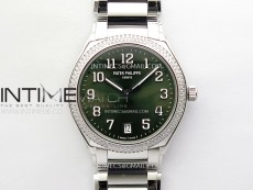 Twenty~4 7300/1200A SS PPF 1:1 Best Edition Green Dial on SS Bracelet A324 Super Clone