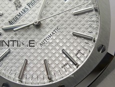 Royal Oak 41mm 15400 SS APSF 1:1 Best Edition White Textured Dial on Black Rubber Strap SA3120 Super Clone V3