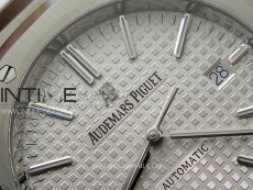 Royal Oak 41mm 15400 SS APSF 1:1 Best Edition White Textured Dial on Black Rubber Strap SA3120 Super Clone V3