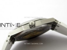 Royal Oak 41mm 15400 SS APSF 1:1 Best Edition White Textured Dial on Black Rubber Strap SA3120 Super Clone V3