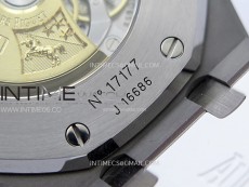 Royal Oak 41mm 15400 SS APSF 1:1 Best Edition White Textured Dial on Black Rubber Strap SA3120 Super Clone V3
