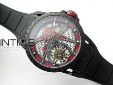 Excalibur Rddbex0815 DLC Ti BBR Best Edition Red Skeleton Dial on Black Rubber Strap Asian RD505SQ