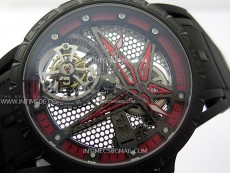 Excalibur Rddbex0815 DLC Ti BBR Best Edition Red Skeleton Dial on Black Rubber Strap Asian RD505SQ
